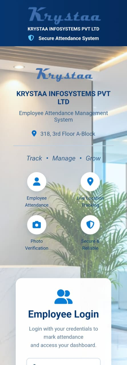 Screenshot of Attendance Web App